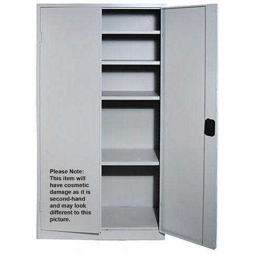 Used Multi-Purpose Metal Storage Cupboard - Grey - 1950x1000x450mm Used Multi-Purpose Metal Storage Cupboard - Grey - 1950x1000x450mm