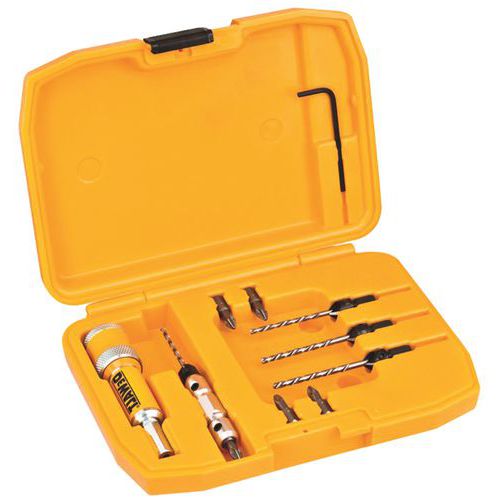 Set of 10 pre-drilling and screwing tools