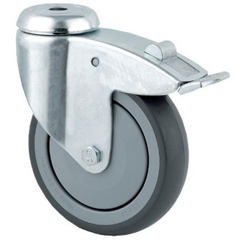 Swivel castor with eye and brake - Capacity 40 to 100 kg