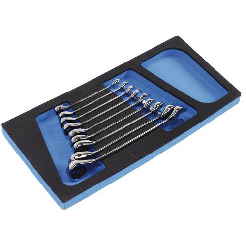 1/3 module with 9 combination ratchet spanners - Manutan Expert