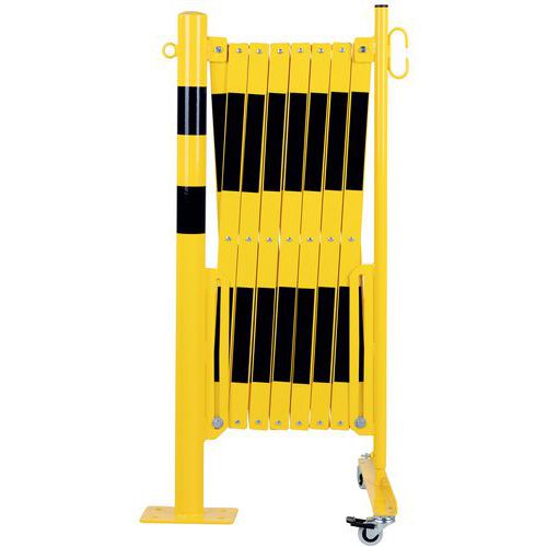 Extendable barrier on castors with round post, dia. 60 mm - Dancop