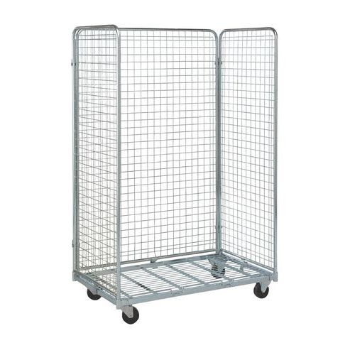 Extra-long roll container - Zinc-plated steel base - Load capacity 400 kg