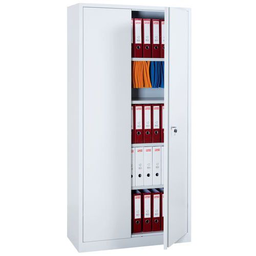 Compact, single-unit cabinet with hinged doors - Height 195 cm - Manutan