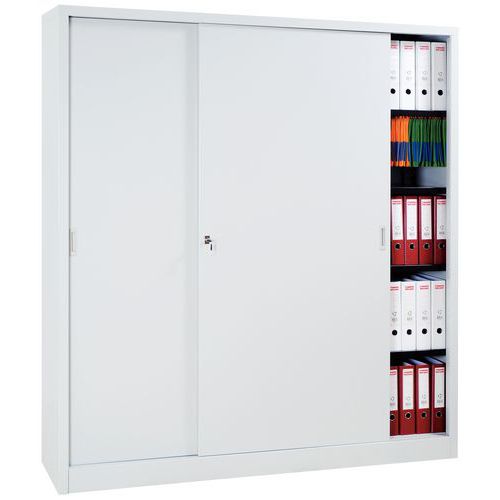 Self-assembly cabinet with sliding doors - Tall - Width 160 cm - Manutan