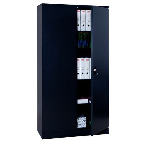 Tall, self-assembly cabinet with hinged doors - Width 120 cm - Manutan