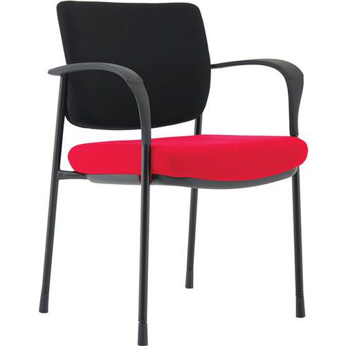 Reception/Visitor Chair With Arms - Fabric - Stackable - Brunswick
