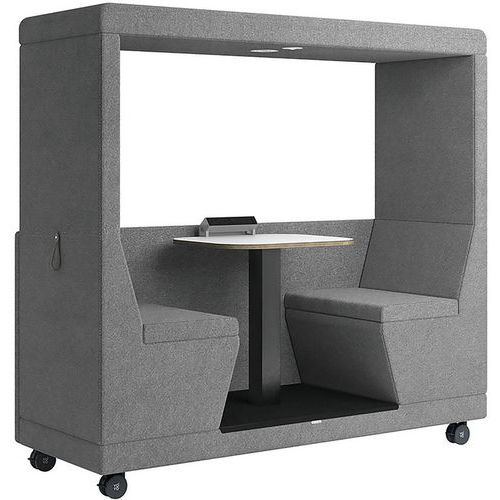 2-Seater Mobile Modular Meeting Office Pod - Half Back - Yo-Yo Camira