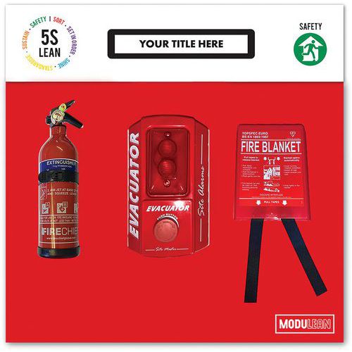 Fire Safety Shadow Board - Fully Equipped - 5S Lean - Modulean