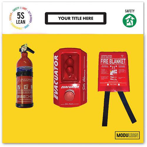 Fire Safety Shadow Board - Fully Equipped - 5S Lean - Modulean