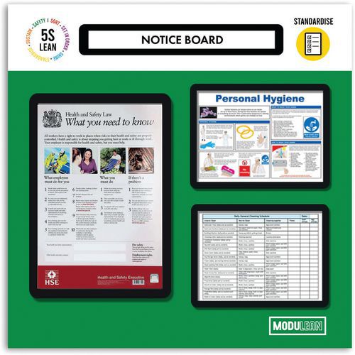 Small & Light Notice Shadow Board - 5S Lean - Modulean