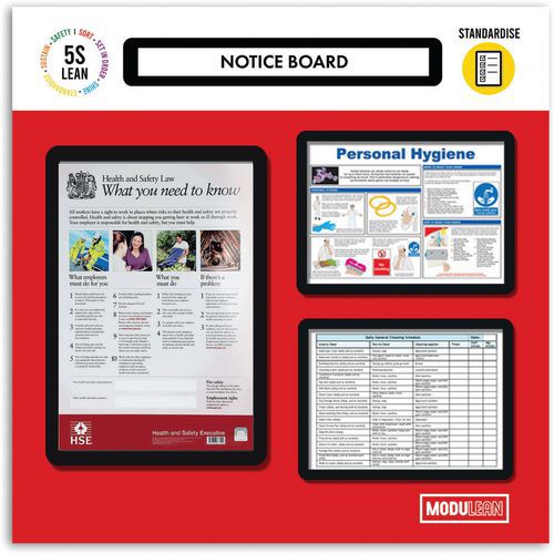 Small & Light Notice Shadow Board - 5S Lean - Modulean