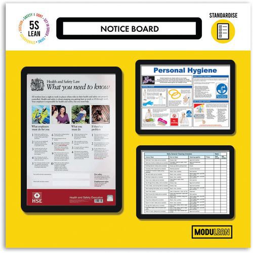 Small & Light Notice Shadow Board - 5S Lean - Modulean