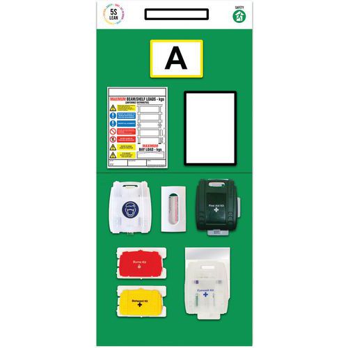 Rack End First Aid Shadow Notice Boards - Single Aisles - Modulean