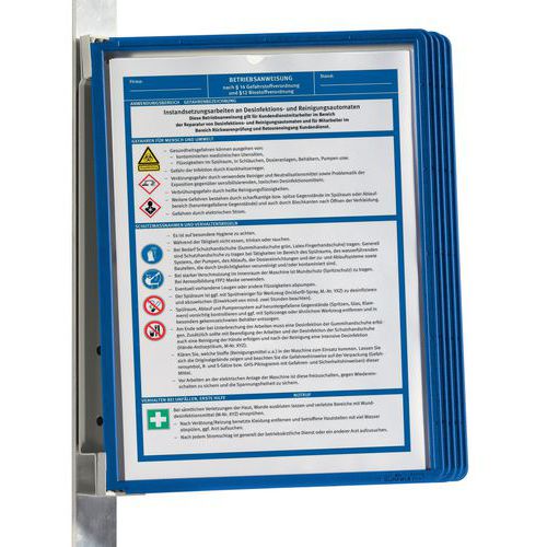 Vario® magnetic wall unit - 5 x A4 pockets - Durable