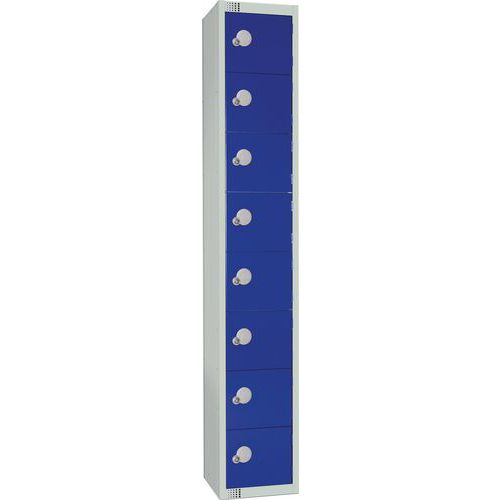 8-Door Metal Storage Lockers - Hasp/Cam Locks - Antibacterial - Elite