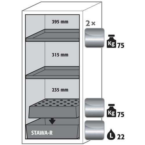 S-CLASSIC90 Cabinet Door support - Retention tray - 596mm - Asecos