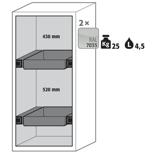 S-CLASSIC90 Cabinet Door Hold - 1298x596mm - Asecos