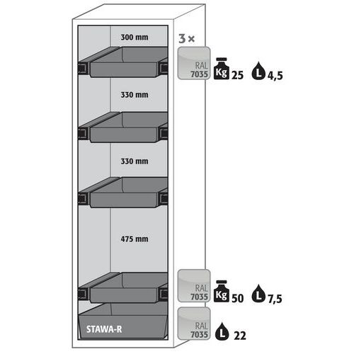 SCLASSIC90 Cabinet Door support and Retention tray - 1968x596 - Asecos