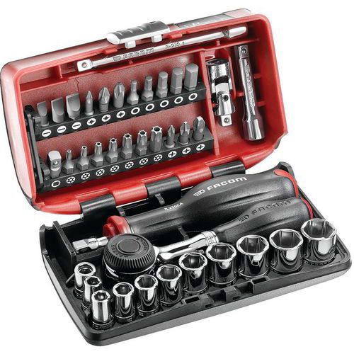 1/4'' hexhead 38-part box - Rotating sleeve ratchet 1/4'' hexhead 38-part box - Rotating sleeve ratchet
