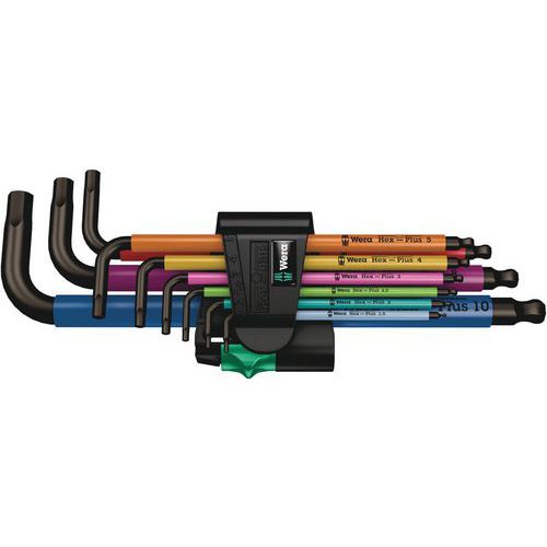 Set of metric hex keys - 950/9 Hex-Plus Multicolour 1SB - Wera
