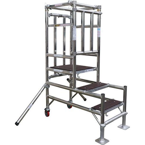 Industrial Podium Steps - 3-5 Treads - 1-1.5m High - Aluminium