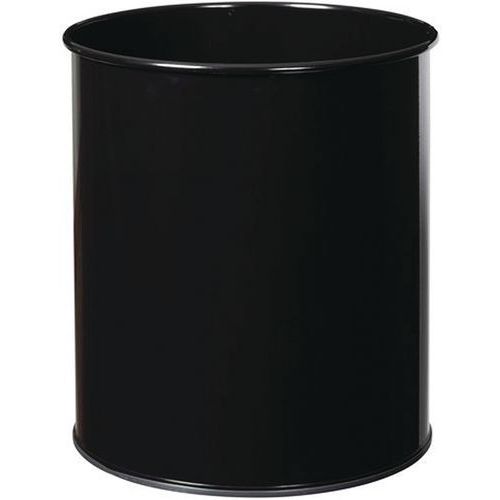 Black metal waste paper bin - 8 l, 15 l or 30 l - Manutan Expert