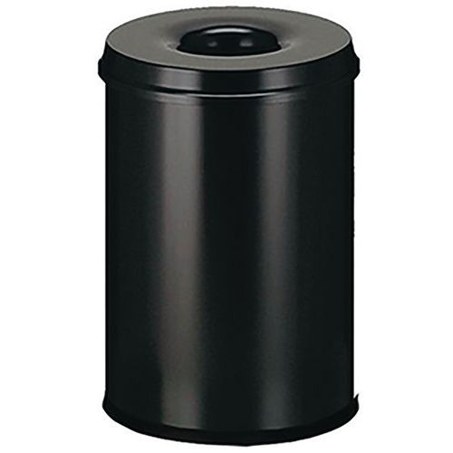 Metal Waste Bin - Fire Retardant - 20-110l - Black Or Grey - Manutan Expert