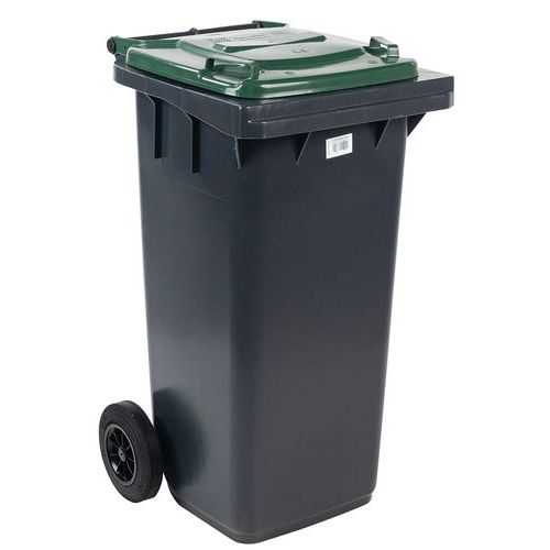 Wheelie bin with waste separation lids  -120L - UK Standard - Manutan Expert