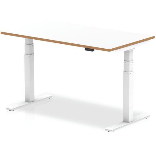 White Electric Sit/Stand Height Adjustable Desk - 4 Motors - Oslo