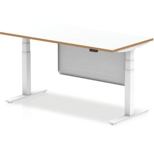 White Electric Sit/Stand Height Adjustable Desk - 4 Motors - Oslo