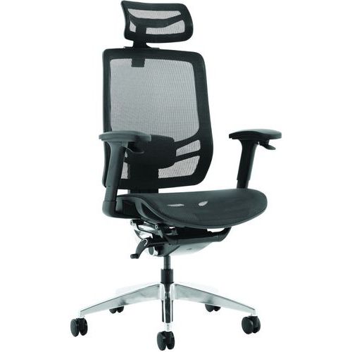 Black Mesh Home/Office Task Operator Chair - Ergonomic & Mobile - Ergo