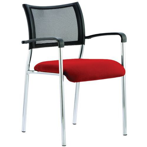 Mesh Back Visitor/Reception Office Chair & Arms - Stackable -Brunswick