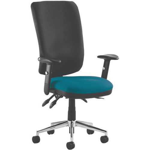 Ergonomic Office Operator Chair - Fabric - Mobile - High Backed -Chiro