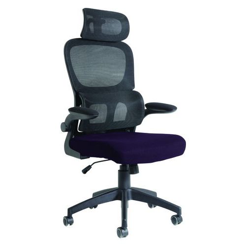 Mesh Home/Office Executive Chair With Headrest & Arms -Ergonomic -Iris