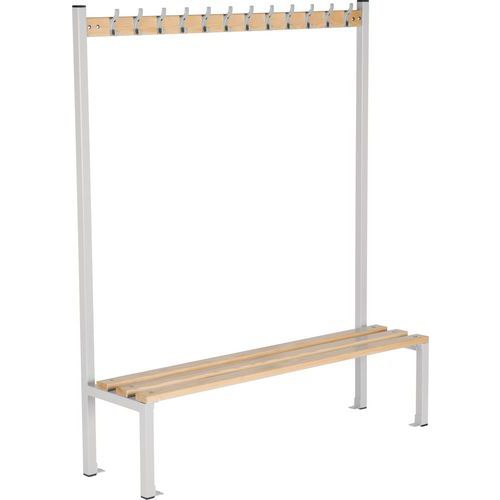 Locker Room Single Sided Bench 1800mm Coat Rack Shoe Basket