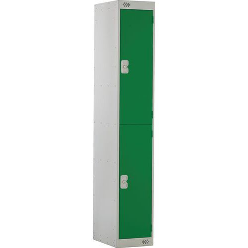 Metal Storage Lockers - 2 Doors & Coat Hooks -Nestable -Anti-Bacterial