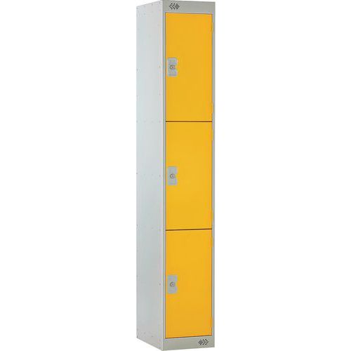 Metal Storage Lockers - 3 Cabinets - Nestable - Anti-Bacterial Coat