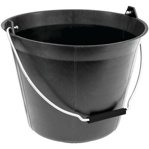 Black plastic bucket, 11 l - Manutan