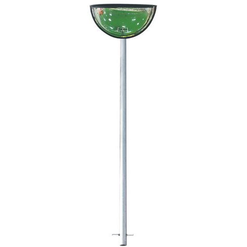 Quarter sphere outdoor mirror with pole - Manutan Expert Quarter sphere outdoor mirror with pole - Manutan Expert