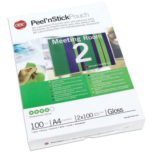 GBC Peel'nStick laminating pouches