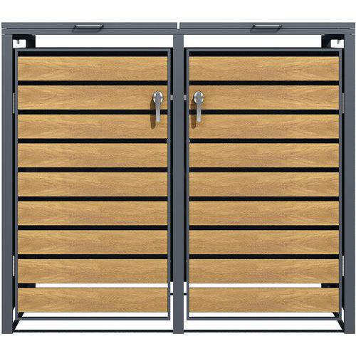 Metal Outdoor Household Wheelie Bin Storage Unit - Phoenix Safe