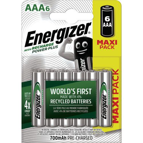 Power Plus AAA pre-charged 700 mAh - Pack of 6 - Energizer - Manutan.co.uk