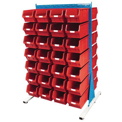 2-Sided Louvre Storage Panel With Picking Bins - Barton Spacemasters