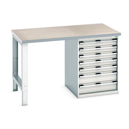 Bott Cubio Heavy Duty Steel Workbench With Lino Worktop HxWxD 940x1500x900mm