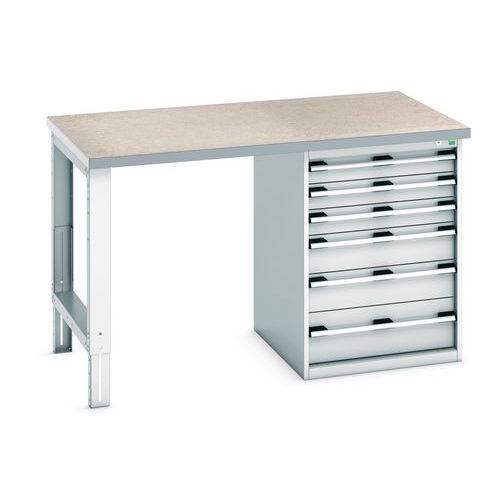 Bott Cubio Heavy Duty Steel Workbench With Lino Worktop HxWxD 940x1500x900mm