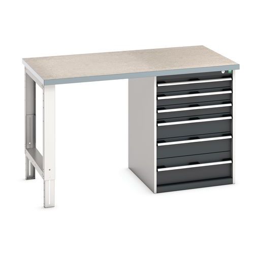 Bott Cubio Heavy Duty Steel Workbench With Lino Worktop HxWxD 940x1500x900mm