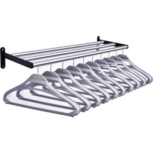 Wall Mounted Office Coat Rack With 10 Anti-Theft Hangers - Organized Wall Mounted Office Coat Rack With 10 Anti-Theft Hangers - Organized