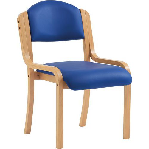 Beech Stackable Office Chair - Conference Room - Fabric/Vinyl - Tahara