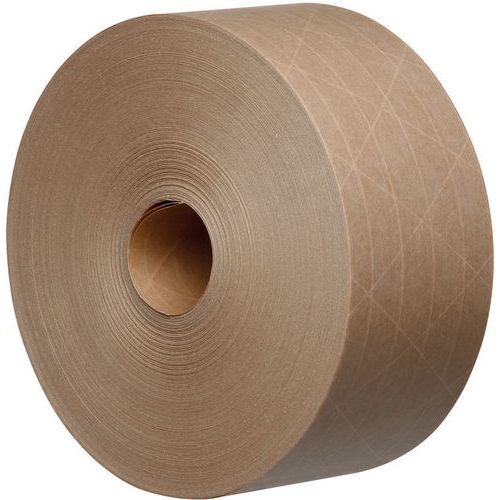 6 Rolls Of Kraft Reinforced Brown Tape - Water Activated Gummed Roll
