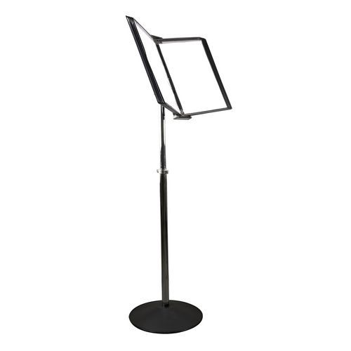 Document display system on metal stand - 10x A4 pockets - Black - Djois